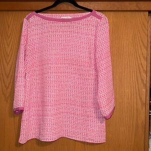 Banana Republic pink and white blouse top shirt